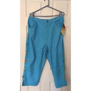 NEW Quacker Factory Cotton Spandex Blue Stretch Jeans Pants Capris Women’s XL